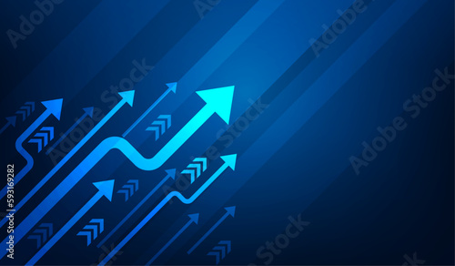 business investment rising arrow chart technology. financial data graph strategy.market chart profit money. copy space for text input. vector illustration hi-tech.