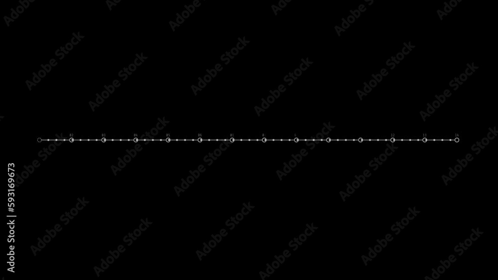 Animated HUD infographic element line with dots and numbers. Animated HUD infographic element line with dots and numbers.