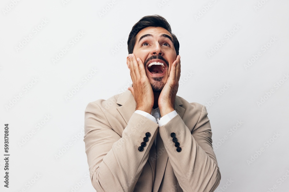 businessman man arm victory hand business happy beige smiling suit winner businessman man arm victory hand business happy beige smiling suit winner