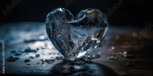 frozen ice heart, generative ai