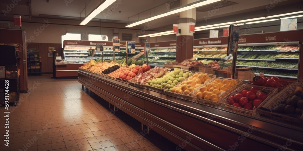 supermarket or food store, generative ai