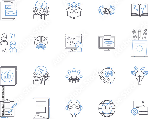 Financial profits outline icons collection. Profits, Financial, Earnings, Gains, Revenue, Profitably, Yield vector and illustration concept set. Revenues, Profitability, Investment linear signs