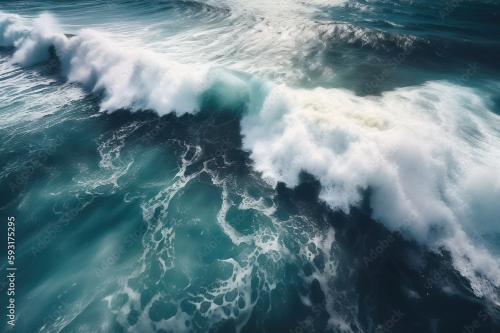 a large body of water with a wave coming towards the shore. generative ai a large body of water with a wave coming towards the shore. generative ai