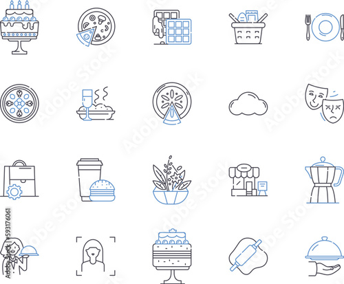 World Cuisine outline icons collection. international, flavors, recipes, foods, dishes, cooking, cultures vector and illustration concept set. countries, taste, traditions linear signs