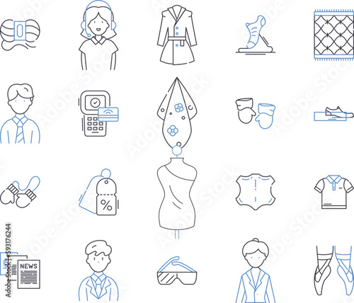 Shopping centre outline icons collection. Mall, Retail, Shopping, Outlet, Store, Bazaar, Arcade vector and illustration concept set. Market, Centre, Plaza linear signs