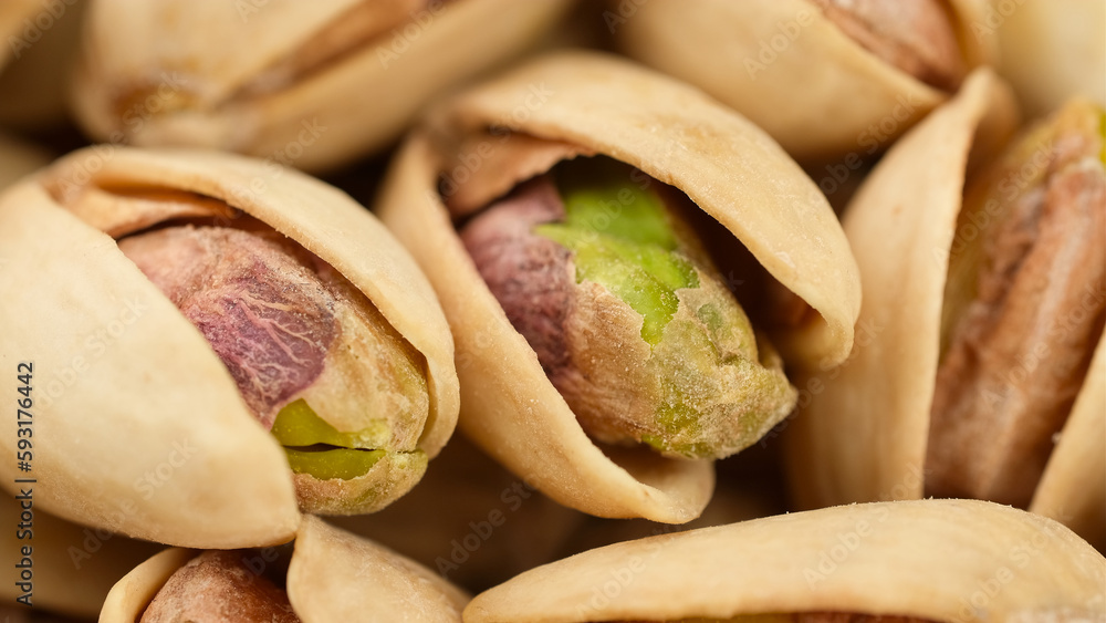 Salted roasted pistachio close up Salted roasted pistachio close up