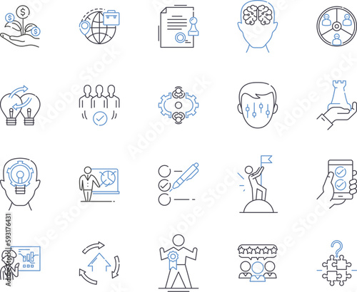 Corporation progress outline icons collection. Growth, Expansion, Progress, Development, Advancement, Expansion, Profits vector and illustration concept set. Expansion, Expansion, Mergers linear signs