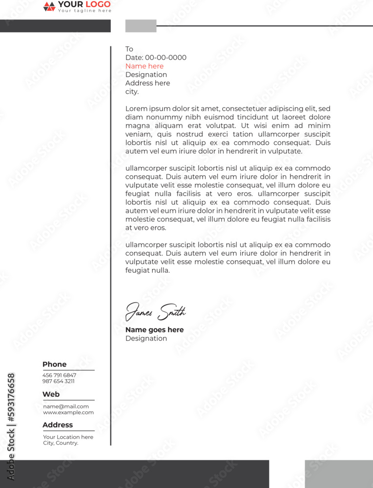 Professional and modern corporate letterhead template