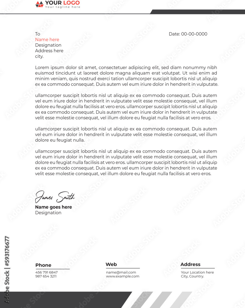 Professional and modern corporate letterhead template Professional and modern corporate letterhead template