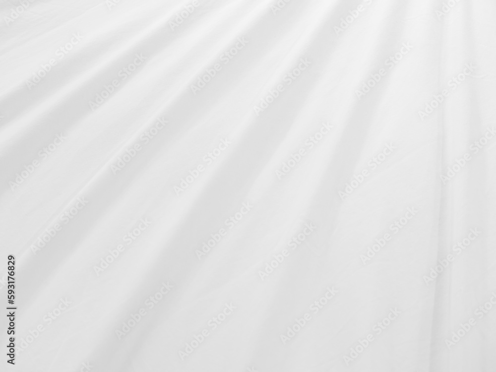 Obraz premium Curtain white wave shapes and soft shadow. designs abstract backround on isolated. Curved stripes on fabric.