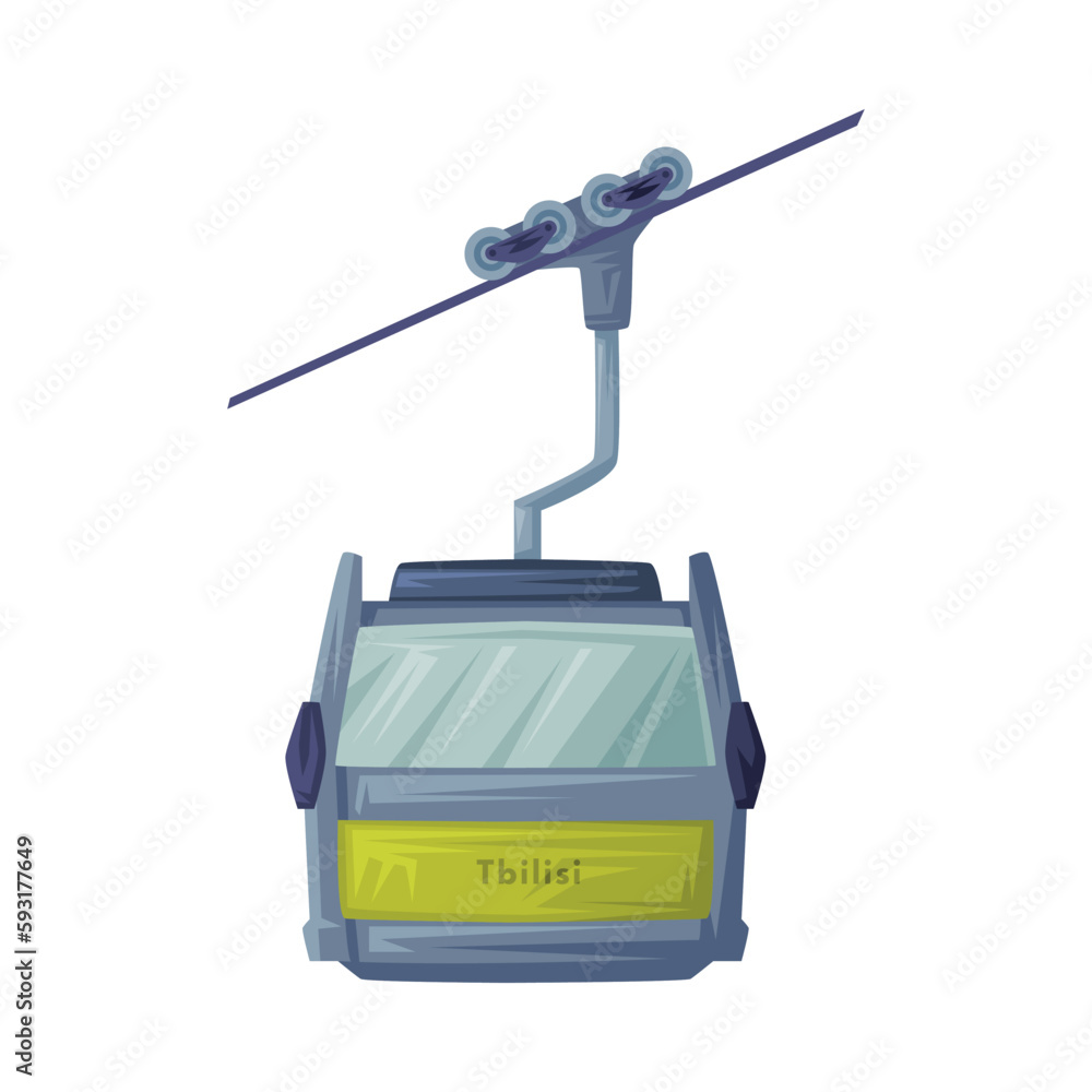 Fototapeta premium Tbilisi Funicular as Georgia Cultural Symbol and Country Attribute Vector Illustration