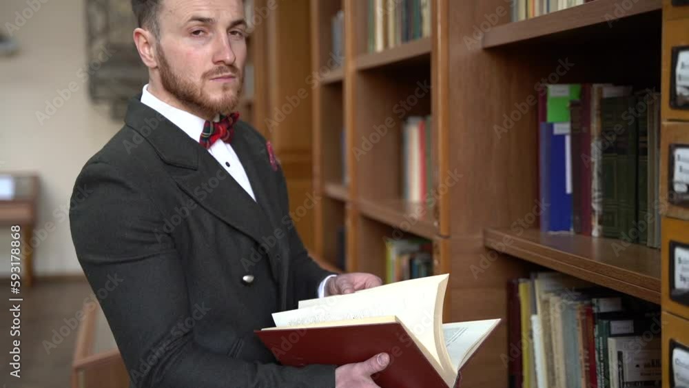 young handsome guy in the library young handsome guy in the library