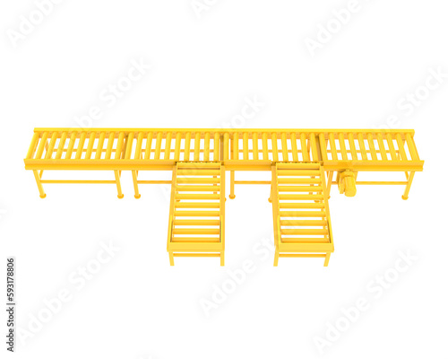 Conveyor belt isolated on transparent background. 3d rendering - illustration