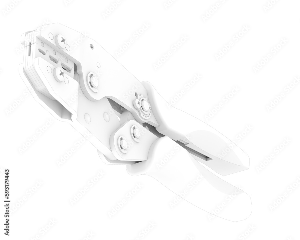 Crimper isolated on transparent background. 3d rendering - illustration