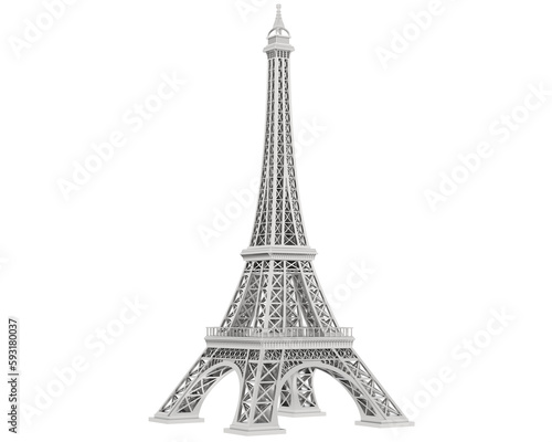 Fototapeta Naklejka Na Ścianę i Meble -  Eiffel  tower isolated on transparent background. 3d rendering - illustration