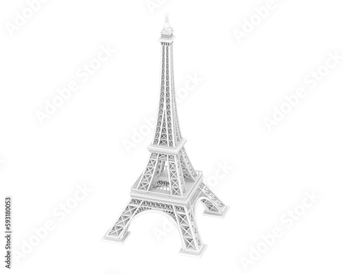 Fototapeta Naklejka Na Ścianę i Meble -  Eiffel  tower isolated on transparent background. 3d rendering - illustration