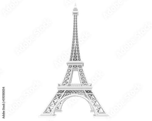 Eiffel  tower isolated on transparent background. 3d rendering - illustration © Cristian