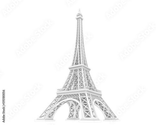 Fototapeta Naklejka Na Ścianę i Meble -  Eiffel  tower isolated on transparent background. 3d rendering - illustration