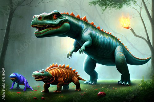 Sauropelta Dinosaur  Generative AI Illustration