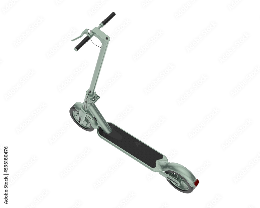 Electric scooter isolated on transparent background. 3d rendering - illustration