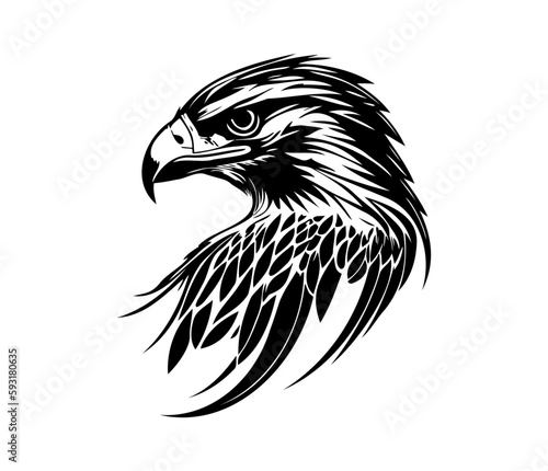 Hawk Face, Silhouettes Hawk Face SVG, black and white Hawk vector