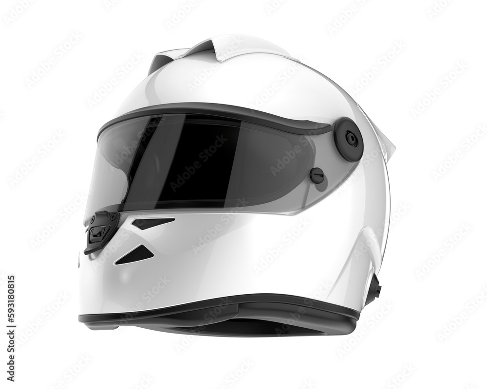 Racing helmet isolated on transparent background. 3d rendering