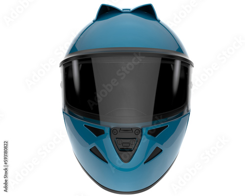 Racing helmet isolated on transparent background. 3d rendering - illustration
