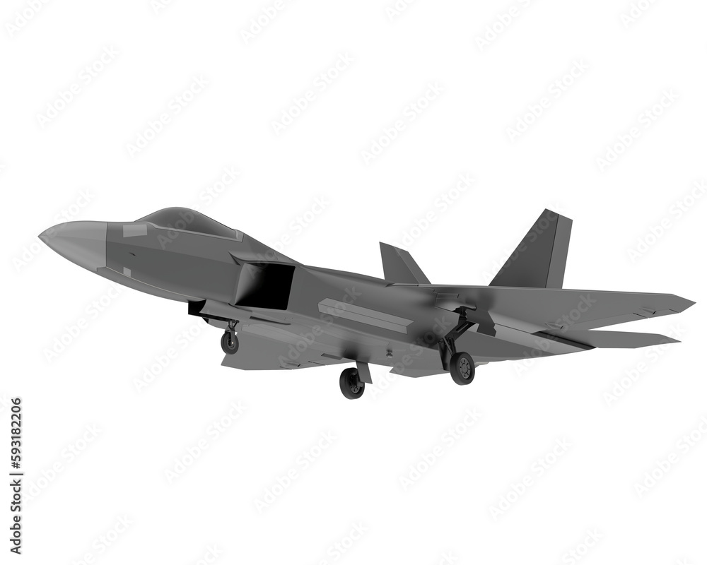 Fighter aircraft isolated on transparent background. 3d rendering - illustration Fighter aircraft isolated on transparent background. 3d rendering - illustration