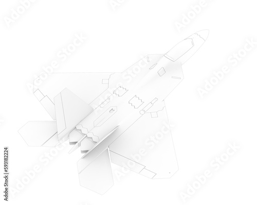 Fighter aircraft isolated on transparent background. 3d rendering - illustration
