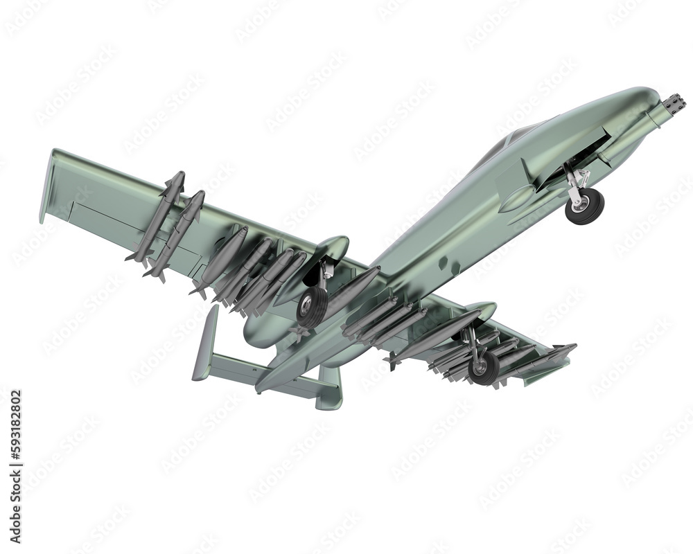 Fighter jet isolated on transparent background. 3d rendering - illustration Fighter jet isolated on transparent background. 3d rendering - illustration