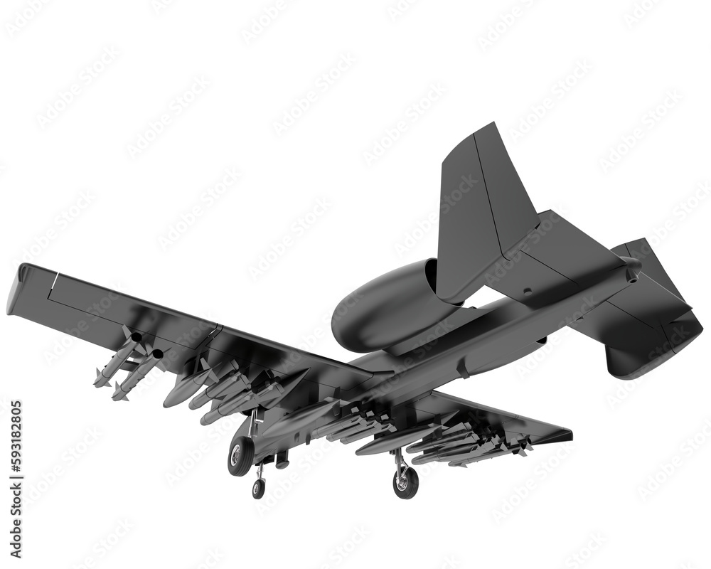Fighter jet isolated on transparent background. 3d rendering - illustration Fighter jet isolated on transparent background. 3d rendering - illustration