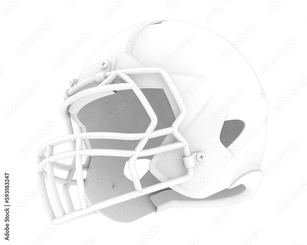 Fototapeta premium Football helmet isolated on transparent background. 3d rendering - illustration