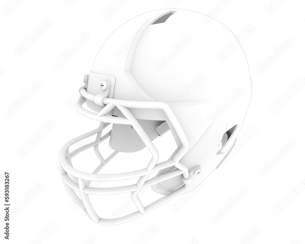 Fototapeta premium Football helmet isolated on transparent background. 3d rendering - illustration