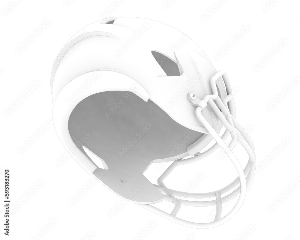 Football helmet isolated on transparent background. 3d rendering - illustration Football helmet isolated on transparent background. 3d rendering - illustration