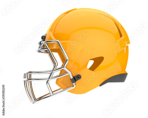 Football helmet isolated on transparent background. 3d rendering - illustration
