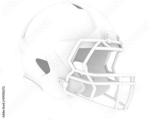 Football helmet isolated on transparent background. 3d rendering - illustration