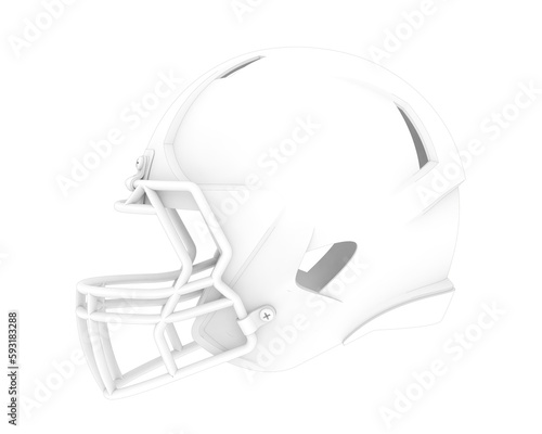 Football helmet isolated on transparent background. 3d rendering - illustration