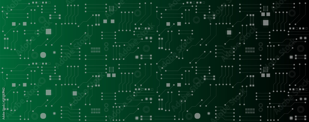 Green circuit electronic or electrical line with circle engineering technology concept vector background Green circuit electronic or electrical line with circle engineering technology concept vector background