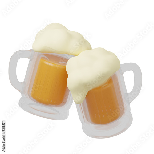 Beer 3d junk food icon
