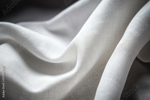  a close up of a white cloth with a black background. generative ai