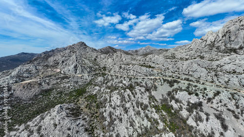 old ancient road under Tulove Grede rocks, Velebit, Croatia