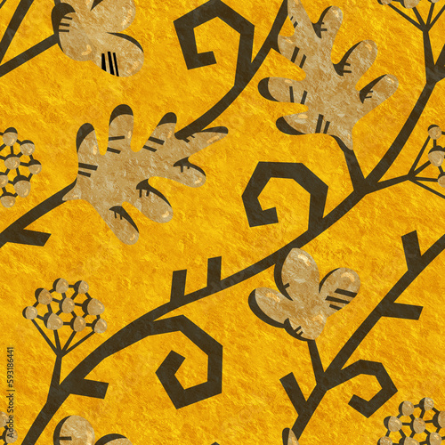 Seamless pattern with floral ornament. Illustration for the design of packaging, wrappers, postcards and scrapbooking. Printing on fabric and paper.