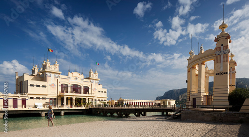 Palermo. Antico Stabilimento Balneare di Mondello con spiaggia.
 photo