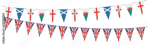 Garlands with various pennants from United Kingdom 