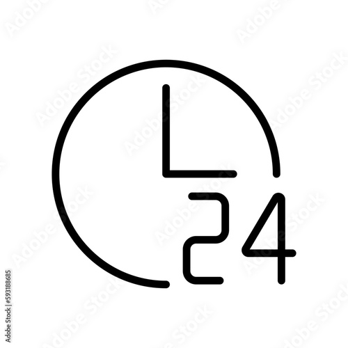 twenty four hours with arrow loop outline vector icon. twenty four hours with arrow loop stock vector icon for web, mobile app and ui design