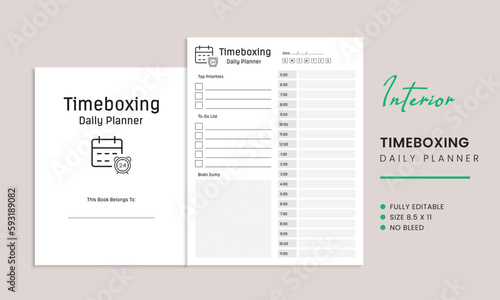 Timeboxing Daily Planner Kdp Interior Template