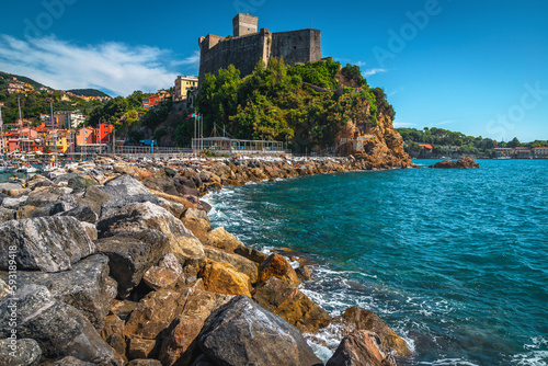 Lerici view with the sea and castle, Liguria, Italy