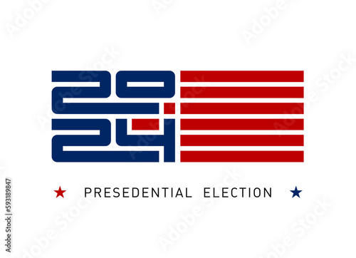 Election banner inviting to vote. Poster for the United States presidential election in 2024.