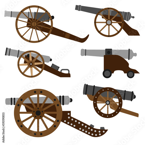 Old War Cannons / Ai Illustrator photo