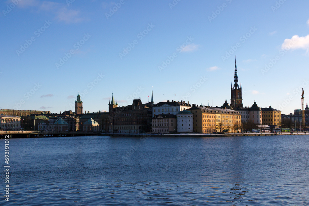 waterfront view of old Stockholm 